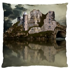 Sea Fortress Lake Reflection Sky Large Flano Cushion Case (one Side) by Pakrebo