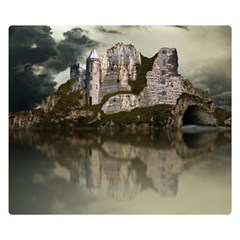 Sea Fortress Lake Reflection Sky Double Sided Flano Blanket (small)  by Pakrebo