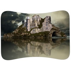 Sea Fortress Lake Reflection Sky Velour Seat Head Rest Cushion