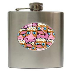 Pink Cows Hip Flask (6 Oz) by ArtworkByPatrick