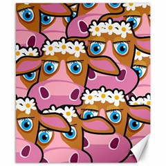 PINK COWS Canvas 8  x 10 