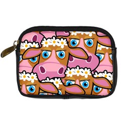 PINK COWS Digital Camera Leather Case