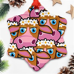 PINK COWS Ornament (Snowflake)