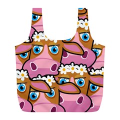 PINK COWS Full Print Recycle Bag (L)