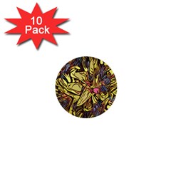 Lilies Abstract Flowers Nature 1  Mini Buttons (10 Pack)  by Pakrebo