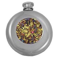 Lilies Abstract Flowers Nature Round Hip Flask (5 Oz) by Pakrebo