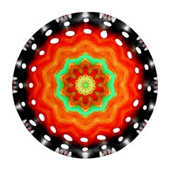 Abstract Kaleidoscope Colored Round Filigree Ornament (two Sides) by Pakrebo