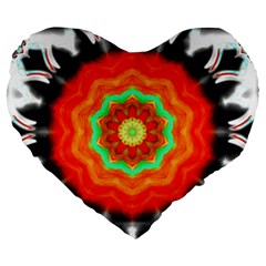 Abstract Kaleidoscope Colored Large 19  Premium Heart Shape Cushions by Pakrebo