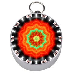 Abstract Kaleidoscope Colored Silver Compasses by Pakrebo