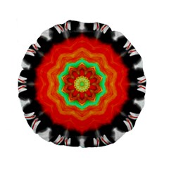 Abstract Kaleidoscope Colored Standard 15  Premium Flano Round Cushions by Pakrebo