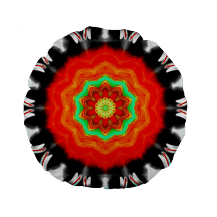 Abstract Kaleidoscope Colored Standard 15  Premium Flano Round Cushions