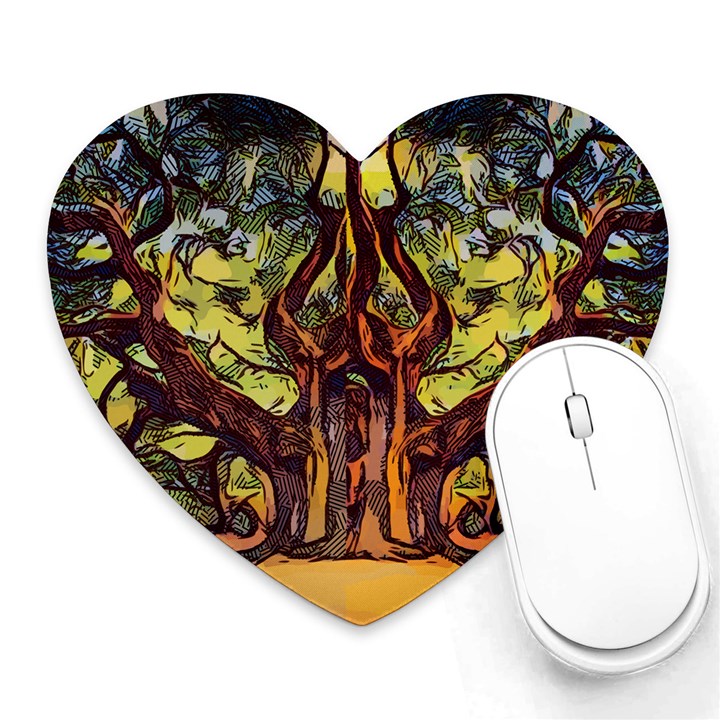 Tree Monster Maestro Landscape Heart Mousepads