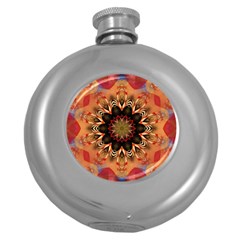 Abstract Kaleidoscope Design Round Hip Flask (5 Oz) by Pakrebo