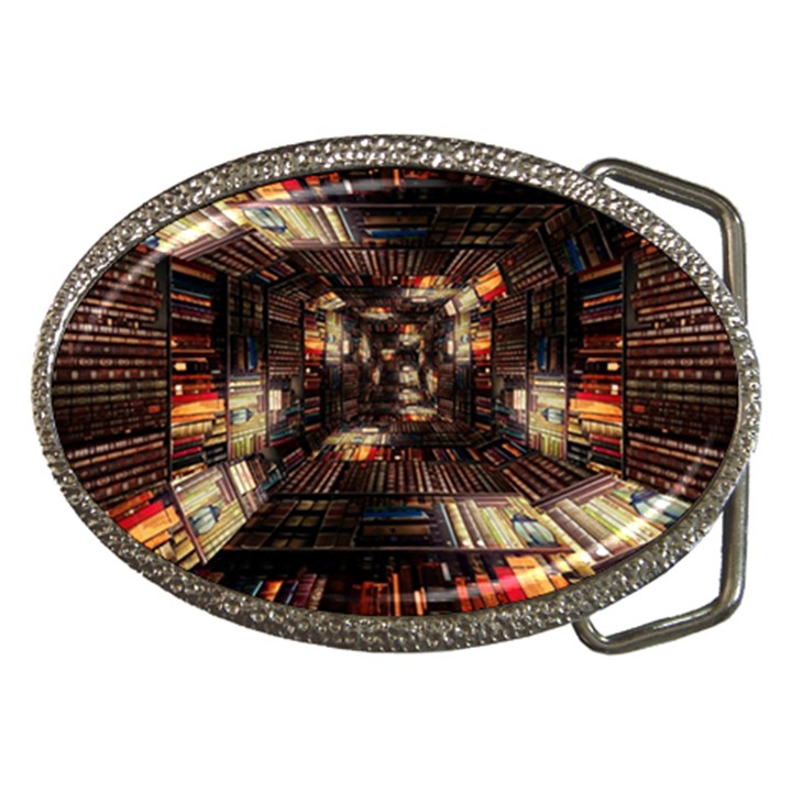 Library Tunnel Books Stacks Belt Buckles