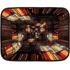 Library Tunnel Books Stacks Double Sided Fleece Blanket (mini)  by Pakrebo