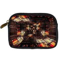 Library Tunnel Books Stacks Digital Camera Leather Case by Pakrebo