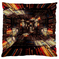 Library Tunnel Books Stacks Large Cushion Case (two Sides)