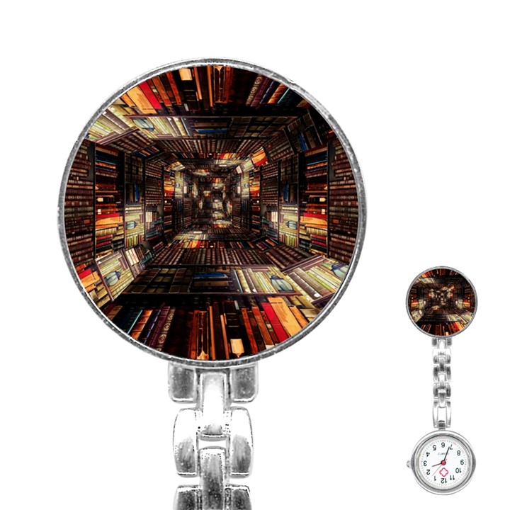 Library Tunnel Books Stacks Stainless Steel Nurses Watch