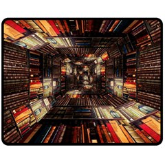 Library Tunnel Books Stacks Double Sided Fleece Blanket (medium)  by Pakrebo