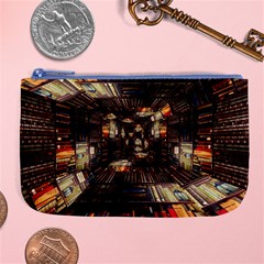 Library Tunnel Books Stacks Large Coin Purse by Pakrebo