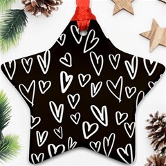 White Hearts - Black Background Ornament (star) by alllovelyideas