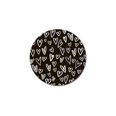 White Hearts - Black Background Golf Ball Marker (4 Pack) by alllovelyideas