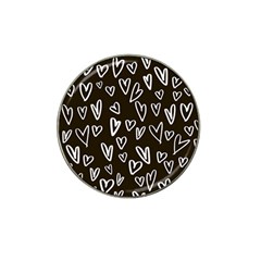 White Hearts - Black Background Hat Clip Ball Marker (10 Pack) by alllovelyideas