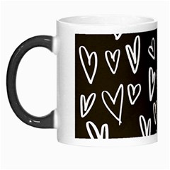 White Hearts - Black Background Morph Mugs by alllovelyideas