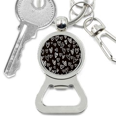 White Hearts - Black Background Bottle Opener Key Chains by alllovelyideas