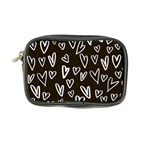 white hearts - black background Coin Purse Front