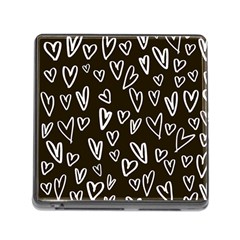 White Hearts - Black Background Memory Card Reader (square 5 Slot) by alllovelyideas