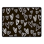 white hearts - black background Fleece Blanket (Small) 50 x40  Blanket Front