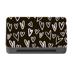 White Hearts - Black Background Memory Card Reader With Cf by alllovelyideas