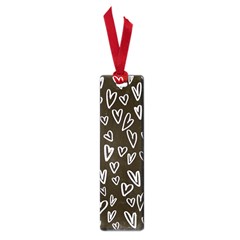 White Hearts - Black Background Small Book Marks by alllovelyideas