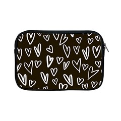 White Hearts - Black Background Apple Ipad Mini Zipper Cases by alllovelyideas