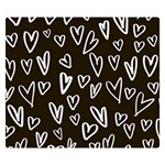 white hearts - black background Double Sided Flano Blanket (Small)  50 x40  Blanket Front