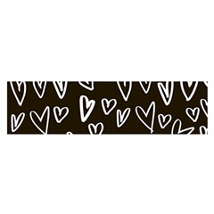 White Hearts - Black Background Satin Scarf (oblong) by alllovelyideas