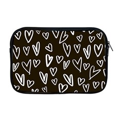 White Hearts - Black Background Apple Macbook Pro 17  Zipper Case by alllovelyideas