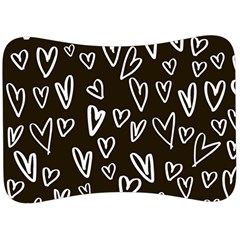 White Hearts - Black Background Velour Seat Head Rest Cushion