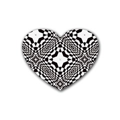 Tile Repeating Pattern Texture Rubber Coaster (heart)  by Pakrebo