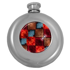 Abstract Depth Structure 3d Round Hip Flask (5 Oz) by Pakrebo