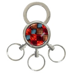 Abstract Depth Structure 3d 3-ring Key Chains