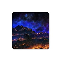 Landscape Sci Fi Alien World Square Magnet by Pakrebo