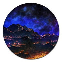 Landscape Sci Fi Alien World Magnet 5  (round) by Pakrebo