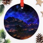 Landscape Sci Fi Alien World Round Ornament (Two Sides) Back