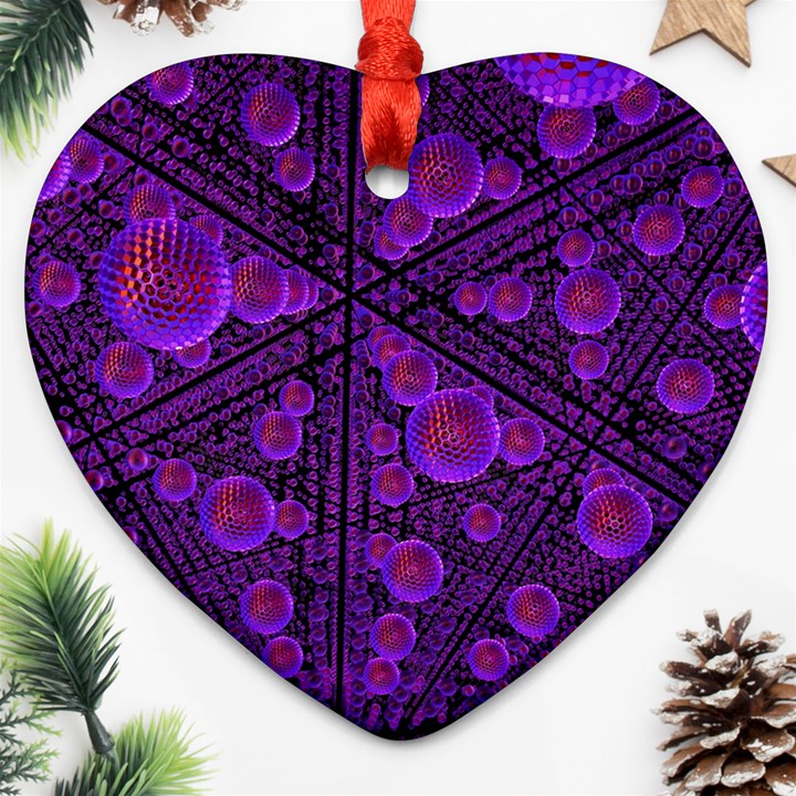 Spheres Combs Structure Regulation Heart Ornament (Two Sides)