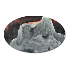 Mountains Scene Landscape Oval Magnet