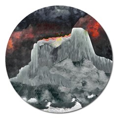 Mountains Scene Landscape Magnet 5  (round) by Pakrebo