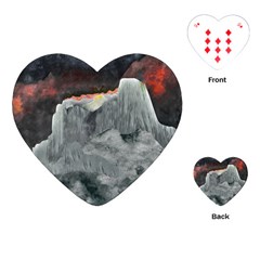 Mountains Scene Landscape Playing Cards (heart) by Pakrebo