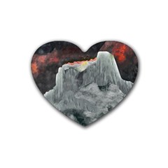 Mountains Scene Landscape Heart Coaster (4 Pack)  by Pakrebo